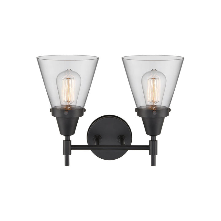 Innovations Caden 447-2W-BK-G62-LED Bath Vanity Light 16 in. wide - Matte Black