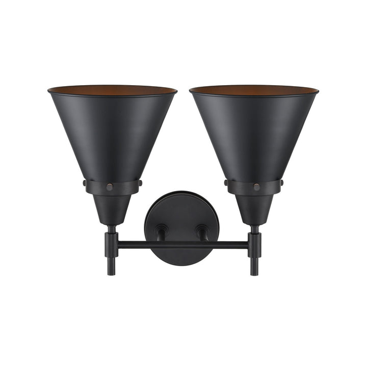 Innovations Caden 447-2W-BK-M13-BK Bath Vanity Light 17 in. wide - Matte Black