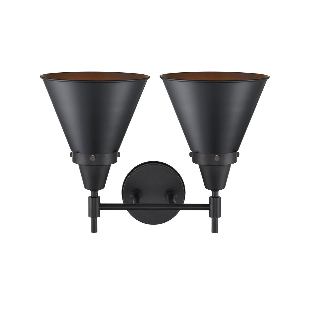 Innovations Caden 447-2W-BK-M13-BK-LED Bath Vanity Light 17 in. wide - Matte Black