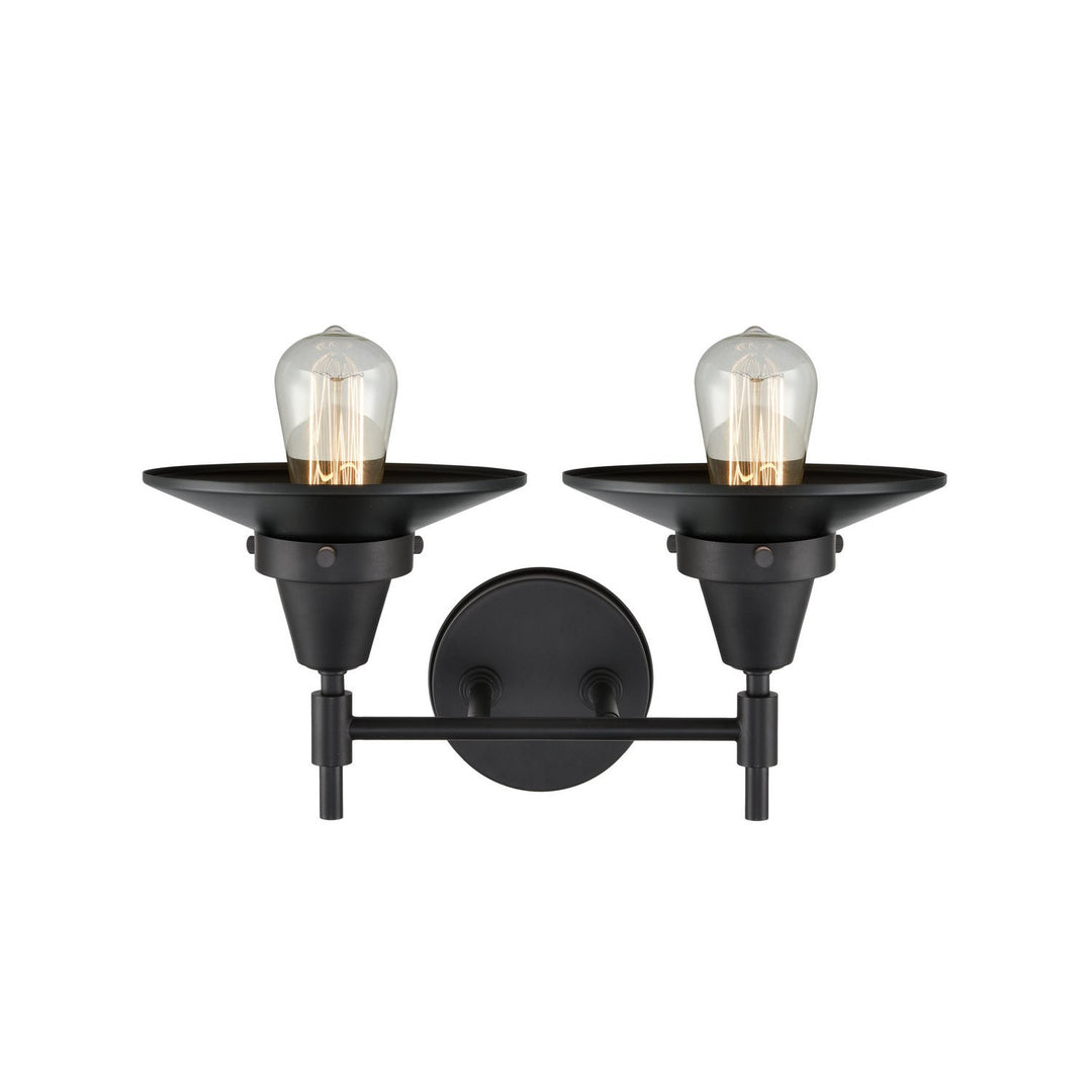 Innovations Caden 447-2W-BK-M6-BK-LED Bath Vanity Light 17 in. wide - Matte Black