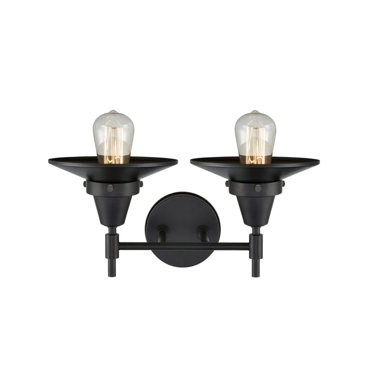 Innovations Caden 447-2W-BK-M6-BK-LED Bath Vanity Light 17 in. wide - Matte Black