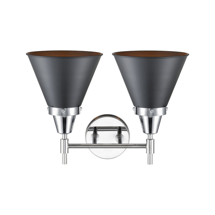 Innovations Caden 447-2W-PC-M13-BK-LED Bath Vanity Light 17 in. wide - Polished Chrome