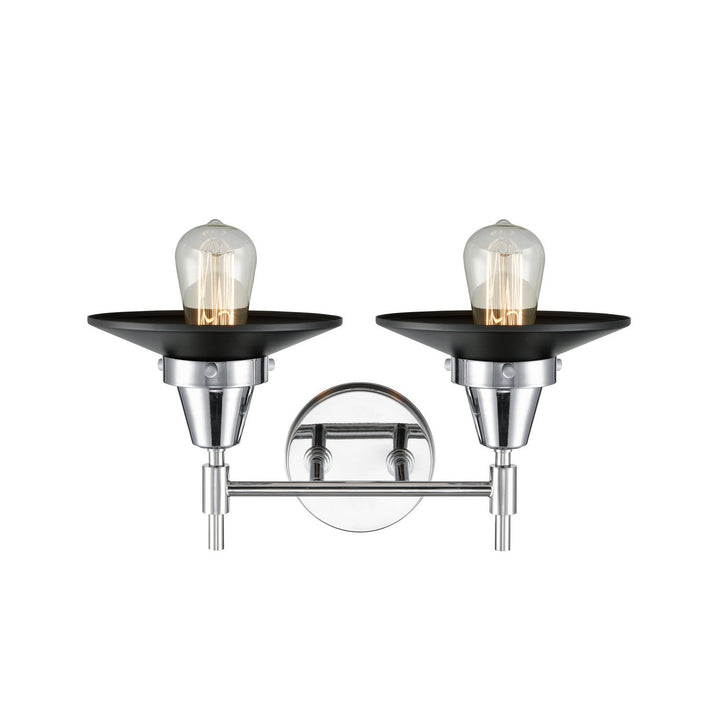 Innovations Caden 447-2W-PC-M6-BK Bath Vanity Light 17 in. wide - Polished Chrome