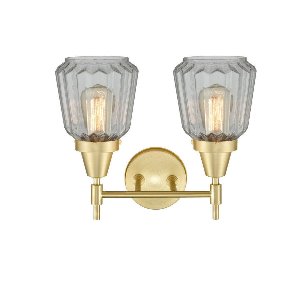 Innovations 447-2W-SB-G142-LED Bath Vanity Light 16 in. wide - Satin Brass