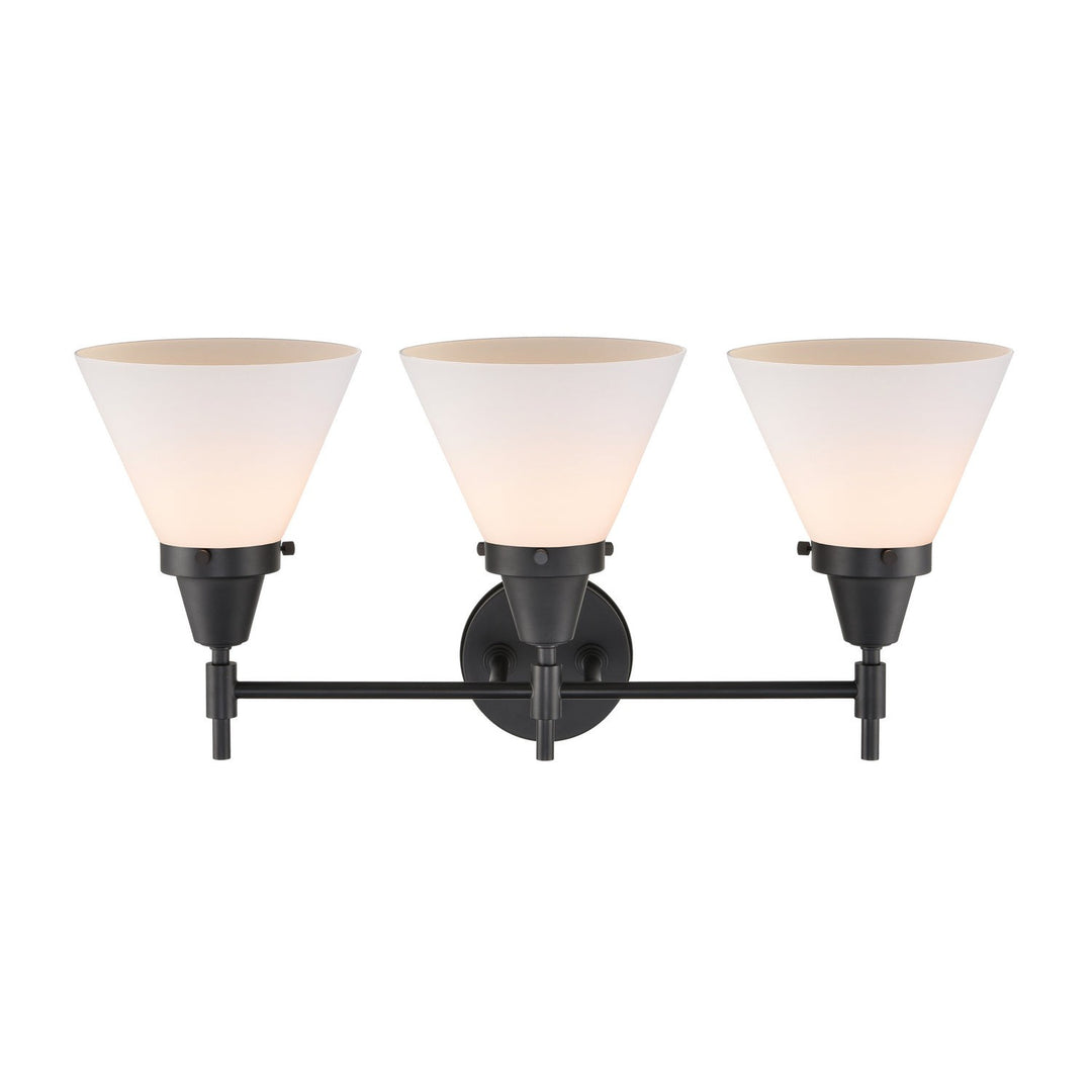 Innovations Caden 447-3W-BK-G41 Bath Vanity Light 26 in. wide - Matte Black
