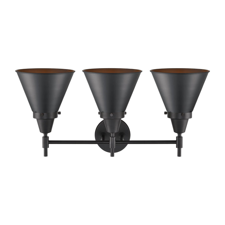 Innovations Caden 447-3W-BK-M13-BK Bath Vanity Light 26 in. wide - Matte Black