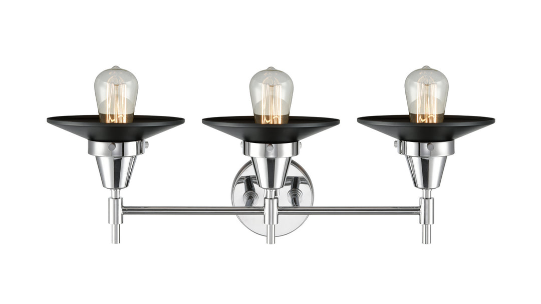 Innovations Caden 447-3W-PC-M6-BK Bath Vanity Light 26 in. wide - Polished Chrome