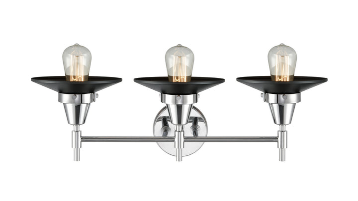 Innovations Caden 447-3W-PC-M6-BK Bath Vanity Light 26 in. wide - Polished Chrome