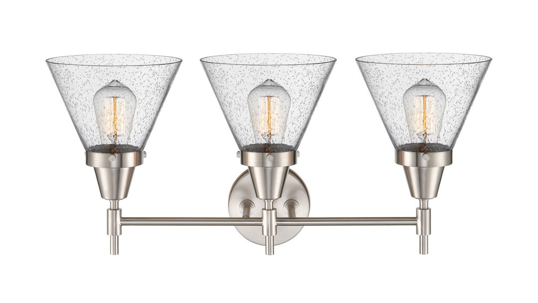 Innovations Caden 447-3W-SN-G44 Bath Vanity Light 26 in. wide - Satin Nickel