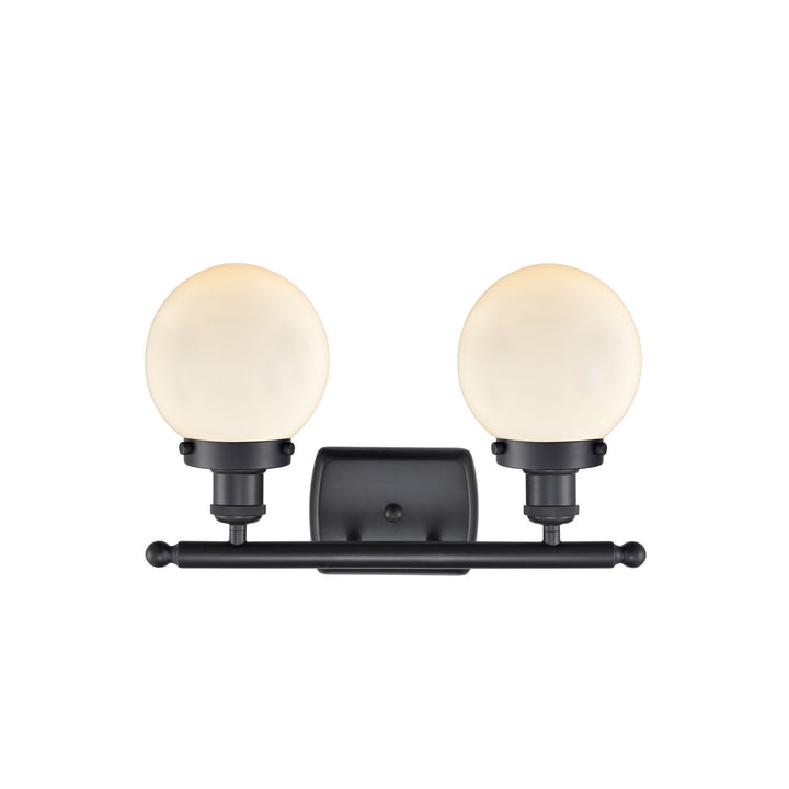 Innovations Ballston Urban 916-2W-BK-G201-6 Bath Vanity Light 16 in. wide - Matte Black