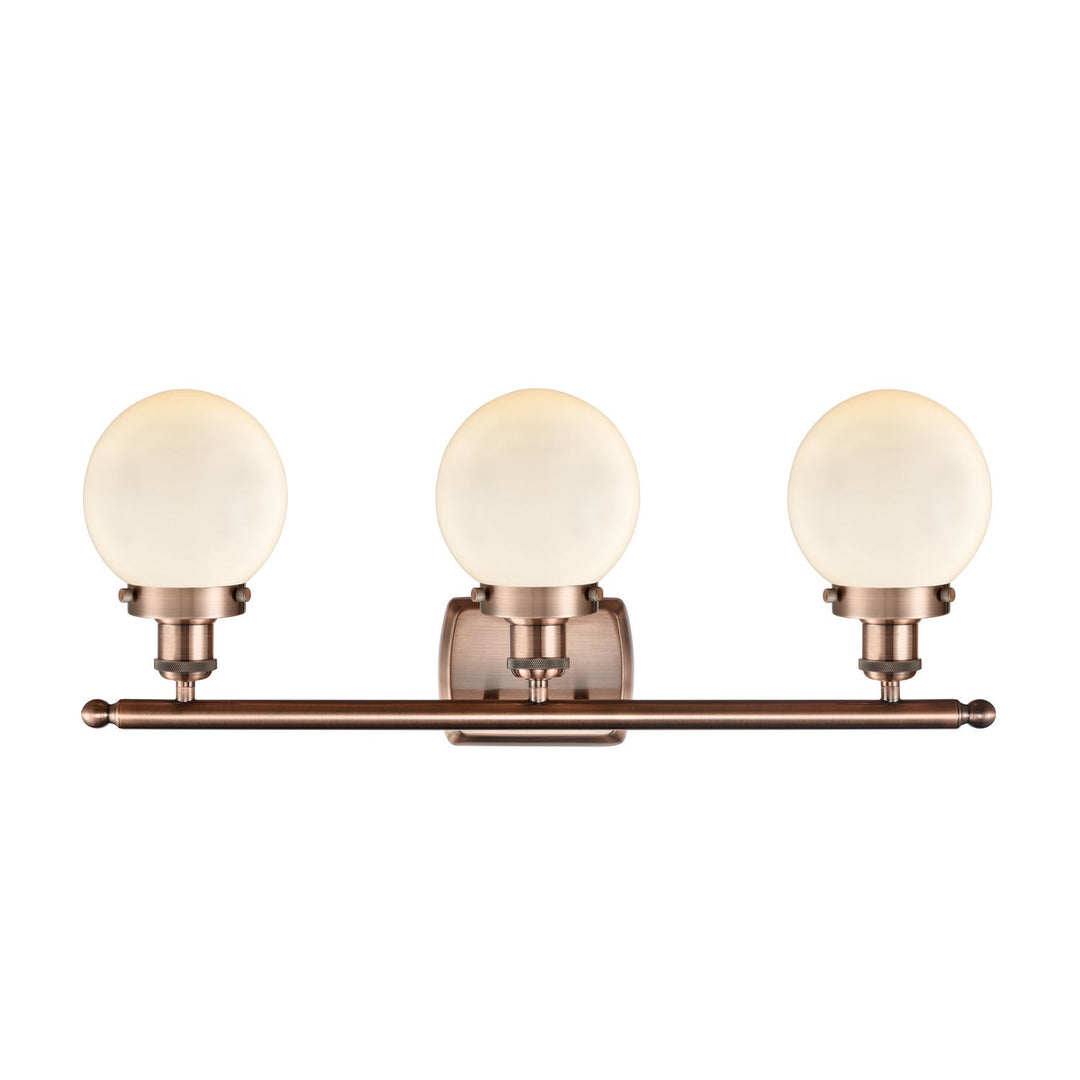 Innovations Ballston Urban 916-3W-AC-G201-6-LED Bath Vanity Light 26 in. wide - Antique Copper