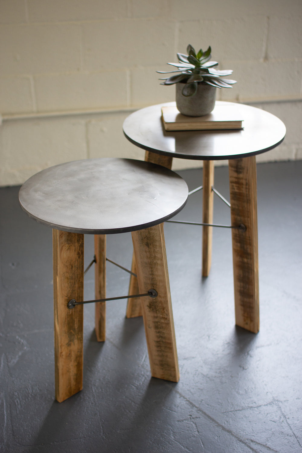 Kalalou Lighting CQ7526  Side Table Furniture Bronze / Dark