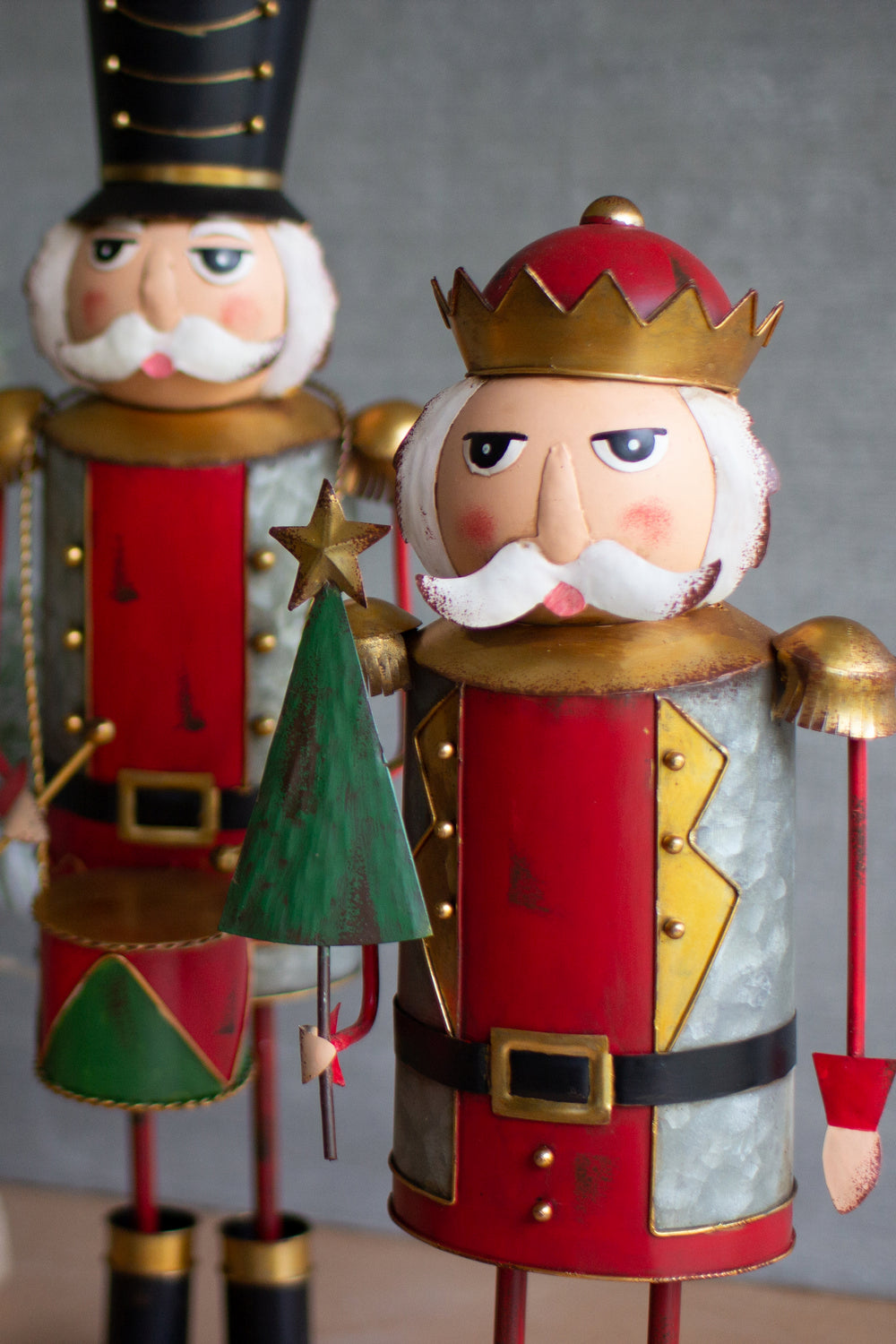 Kalalou Lighting CZG1393  Set Of Three Painted Nutcrackers Home Decor Bronze / Dark