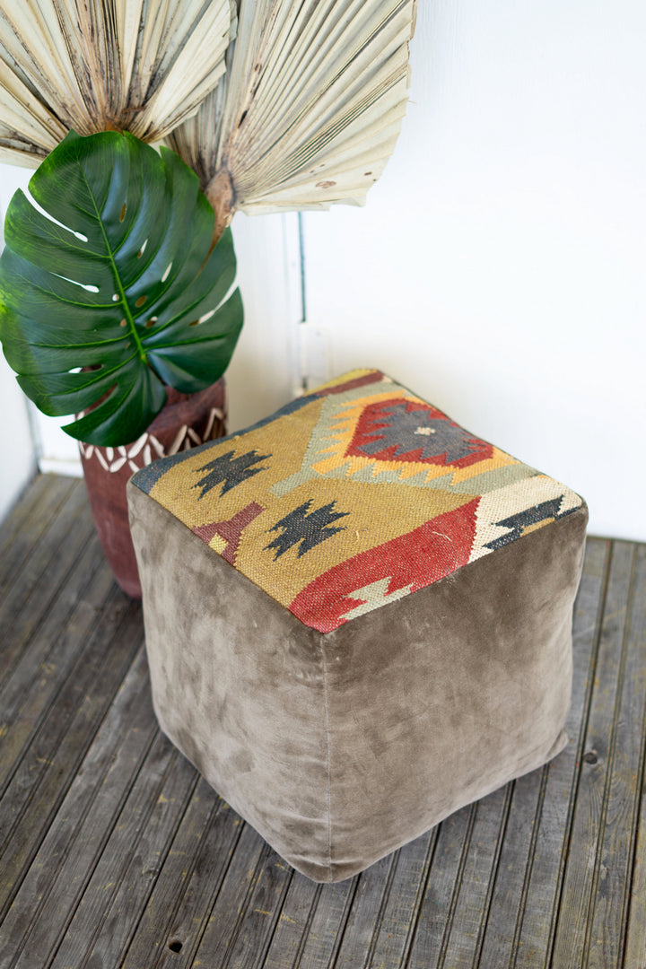 Kalalou Lighting NKHU1056  Pouf Furniture Bronze / Dark
