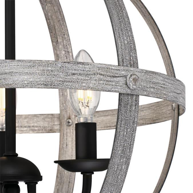 Westinghouse Stella Mira 6110400 Chandelier Light - Antique Ash & Matte Black