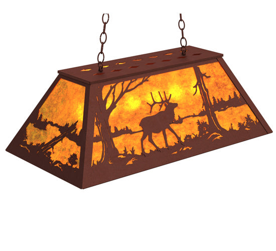 Meyda Tiffany Elk At Lake 128660 Pendant Light - Rust