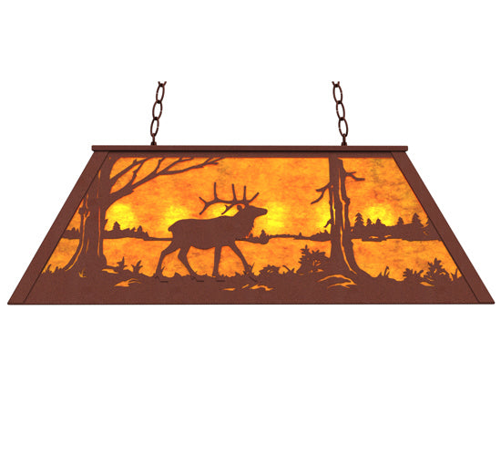 Meyda Tiffany Elk At Lake 128660 Pendant Light - Rust