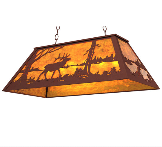 Meyda Tiffany Elk At Lake 128660 Pendant Light - Rust