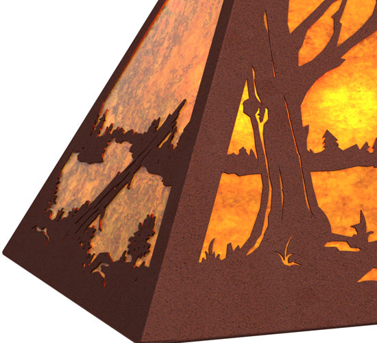 Meyda Tiffany Elk At Lake 128660 Pendant Light - Rust