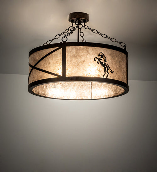 Meyda Tiffany Black Stallion 233538 Ceiling Light - Mahogany Bronze