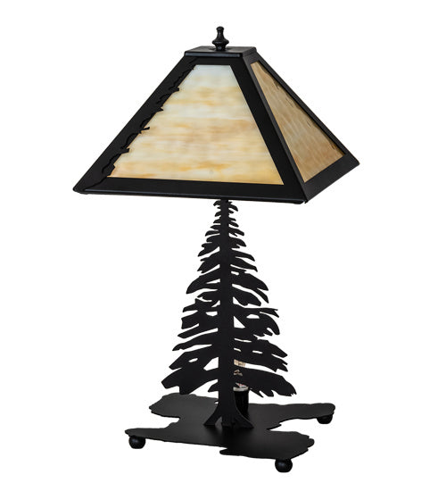 Meyda Tiffany Lighting 233592 Tall Pines Two Light Table Lamp Lamp Bronze / Dark