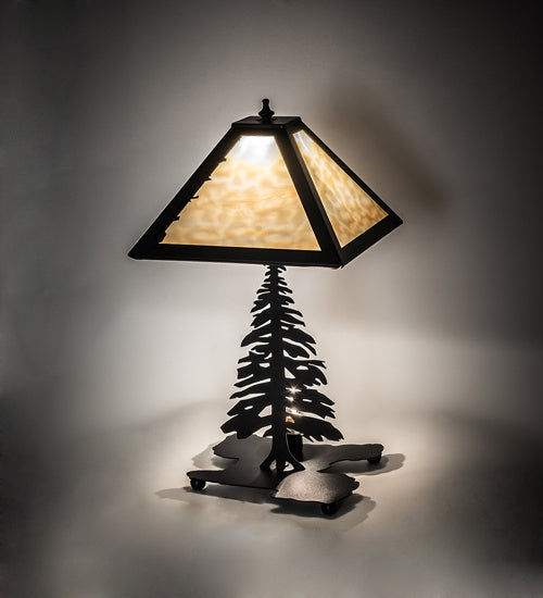 Meyda Tiffany Lighting 233592 Tall Pines Two Light Table Lamp Lamp Bronze / Dark