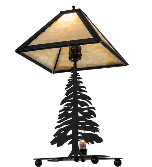 Meyda Tiffany Lighting 233592 Tall Pines Two Light Table Lamp Lamp Bronze / Dark