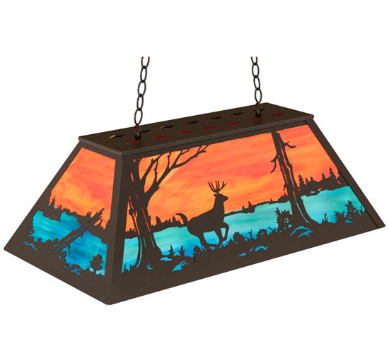 Meyda Tiffany Deer At Lake 233909 Pendant Light - Timeless Bronze