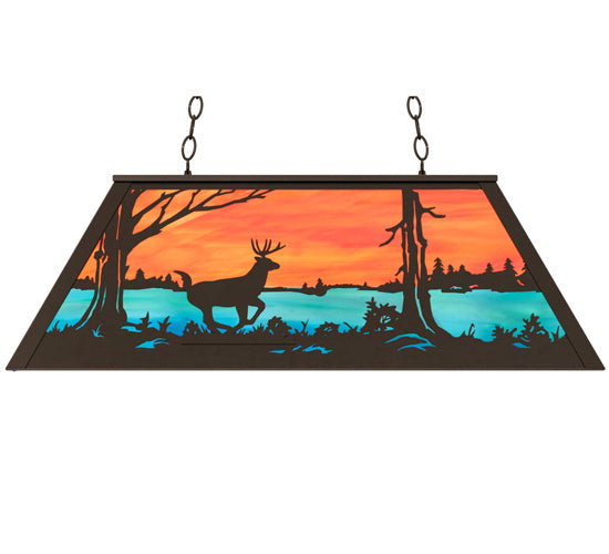 Meyda Tiffany Deer At Lake 233909 Pendant Light - Timeless Bronze