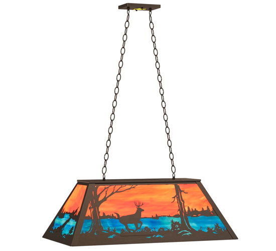 Meyda Tiffany Deer At Lake 233909 Pendant Light - Timeless Bronze