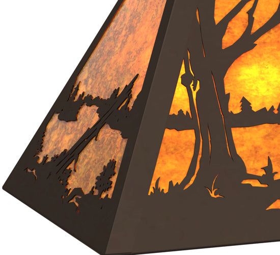 Meyda Tiffany Elk At Lake 234159 Pendant Light - Oil Rubbed Bronze