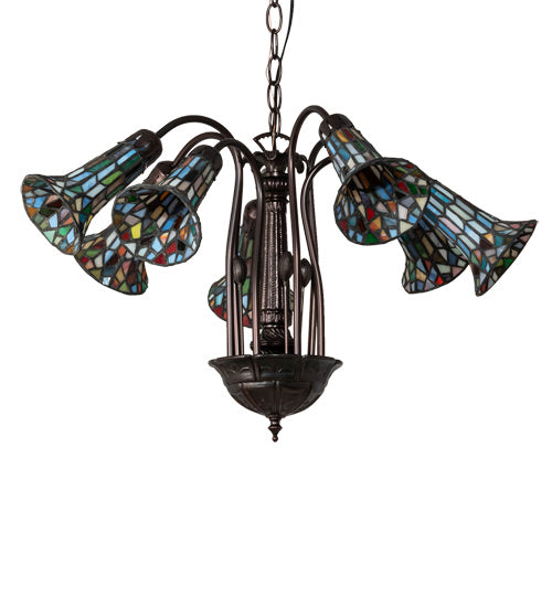 Meyda Tiffany Stained Glass Pond Lily 236531 Chandelier Light - Mahogany Bronze
