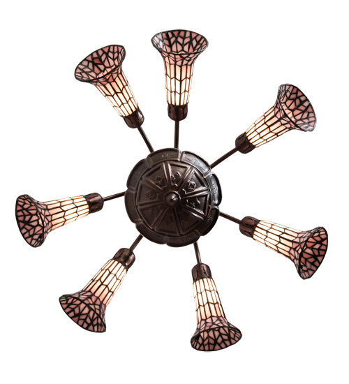 Meyda Tiffany Stained Glass Pond Lily 236532 Chandelier Light - Mahogany Bronze