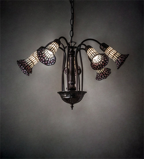 Meyda Tiffany Stained Glass Pond Lily 236533 Chandelier Light - Mahogany Bronze