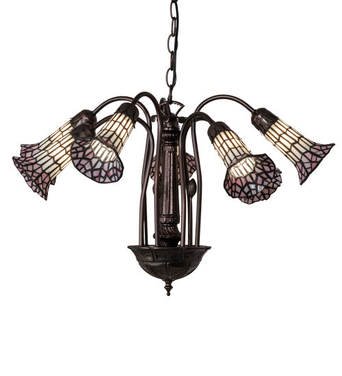 Meyda Tiffany Stained Glass Pond Lily 236533 Chandelier Light - Mahogany Bronze
