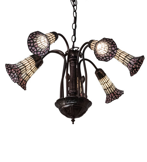 Meyda Tiffany Stained Glass Pond Lily 236533 Chandelier Light - Mahogany Bronze