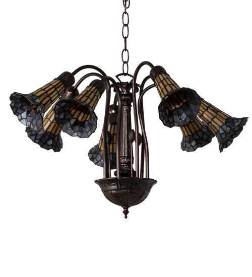 Meyda Tiffany Stained Glass Pond Lily 236534 Chandelier Light - Mahogany Bronze