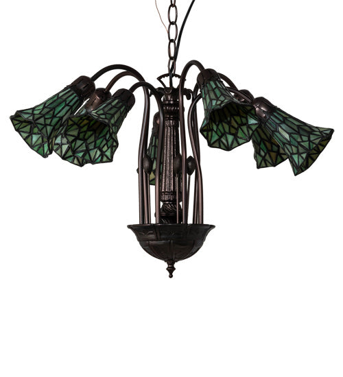 Meyda Tiffany Stained Glass Pond Lily 236537 Chandelier Light - Mahogany Bronze