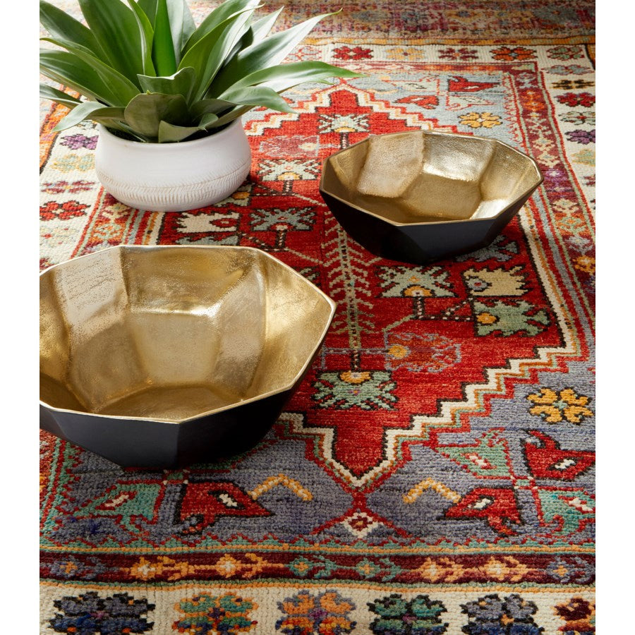 Cyan 10623 Bowls & Plates - Matt Black And Gold