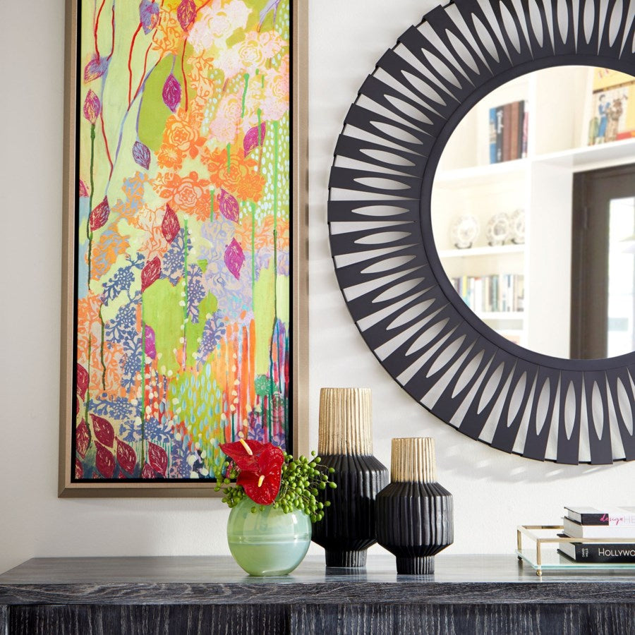 Cyan 10625 Vases & Planters - Matt Black And Gold