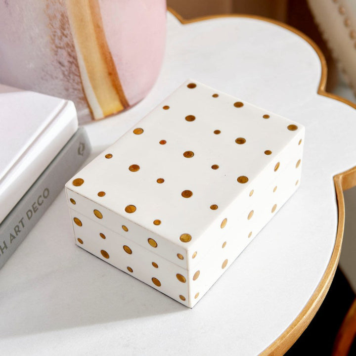 Cyan 10658 Containers & Trays - White And Brass