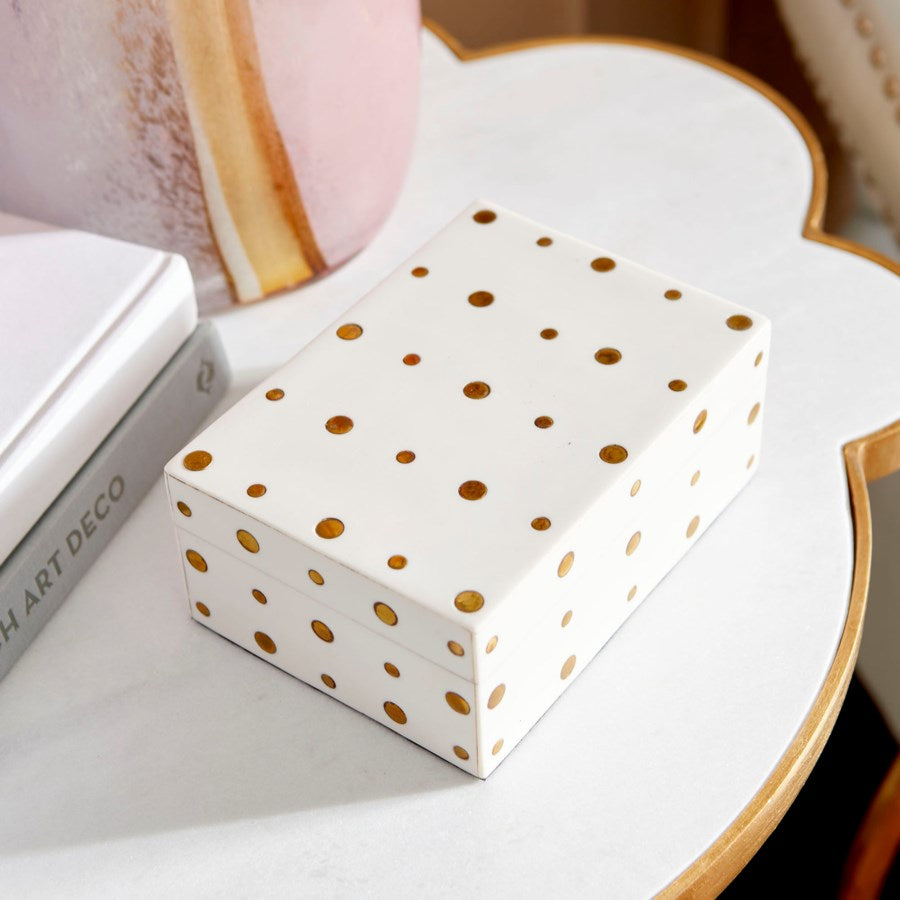 Cyan 10658 Containers & Trays - White And Brass