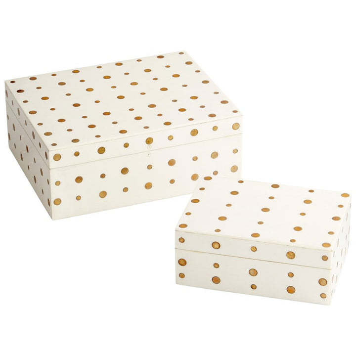 Cyan 10659 Containers & Trays - White And Brass