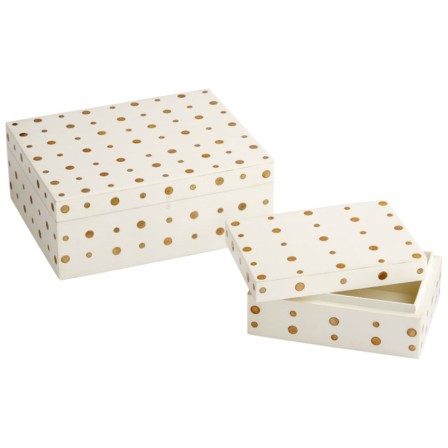 Cyan 10659 Containers & Trays - White And Brass