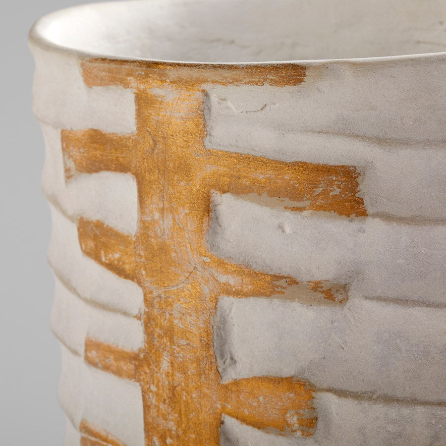 Cyan 10672 Vases & Planters - White And Gold