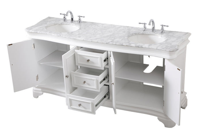 Elegant Lighting VF52072DWH Kameron Bathroom Vanity Set Plumbing White