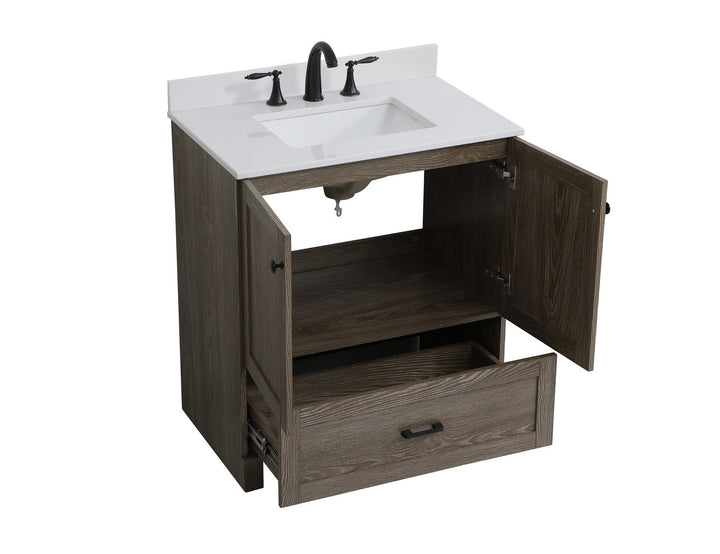 Elegant Lighting VF2830WO-BS  Soma Plumbing Weathered Oak