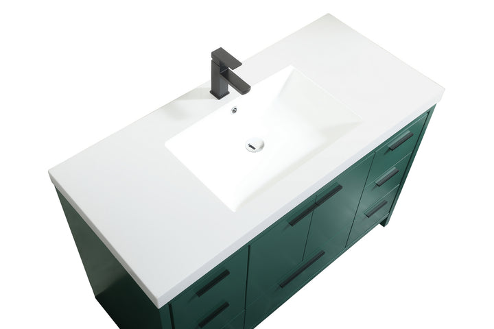 Elegant Lighting VF46048MGN  Wyatt Plumbing Green