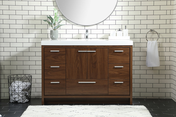 Elegant Lighting VF46048MWT  Wyatt Plumbing Walnut