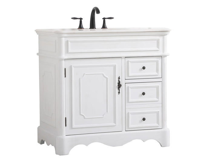 Elegant Lighting VF30436AW Francis Bathroom Vanity Set Plumbing White